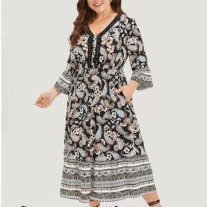 Floral Paisley Midi Dress size 14-16